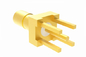 Gold Plated SSMB Male PCB Mount RF Connector Straight Type Nickel / Gold Plated