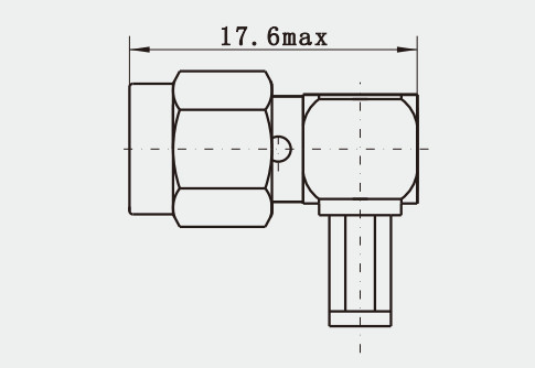 Brass Gold Plated SMA Male RF Connector Stainless Steel Right Angle Connector