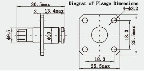 Flange Mount Solder And Assemble Type RF Connector TMA Male Nickel Plated