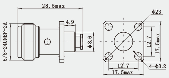 N Type Female Stainless Steel RF Connector For CXN3507/ M363A Cable