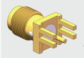50 Ohm Gold Plated Straight SMA Female 4 Leg Through Hole Solder PCB Connector the frequency up to 18 GHz