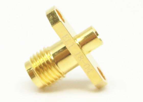 18GHz Female 2 Holes Flange Mount SMA RF Connector Gold Plated 50Ohm for .086 Cable