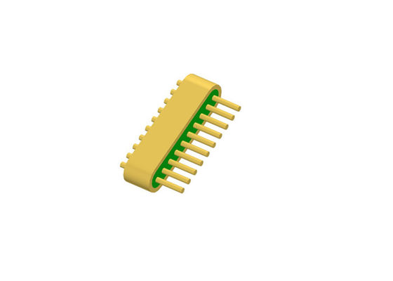 10 Pin Hermetic DC Multi-pin Header Gold Wire Bonding Surface With Straight Cut Tip JMC-1988-JH