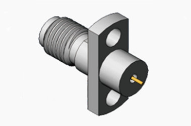 MSSM Conector coaxial de flange RF feminino de 2 buracos com superfície metálica convexa