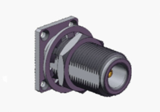 Conector coaxial RF N de 4 buracos, parede de flange, revestido de níquel, com microstrip