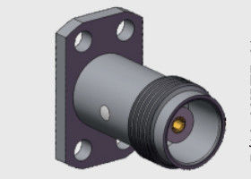 Conectores TNC Fêmea Jack de 50 Ohm de Grau Comercial para Montagem em Flange de 4 Furos