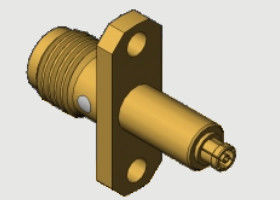 Adaptadores fêmea SMA para fêmea Mini SMP SMPM SSMP SSMPM de montagem em flange de 2 furos DC-18GHz de alta frequência com DWV de 500V