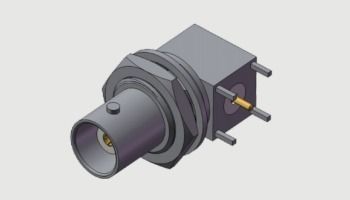 Commercial Grade Right Angle (RA) BNC feminina (Jack, Socket) Bulkhead Conector coaxial feminina até 4 GHz para 4 pernas através de soldagem de buracos