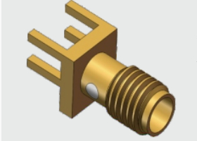 SSMA Conector de PCB feminino 18GHz 50Ω 4 pernas através de soldagem de buracos