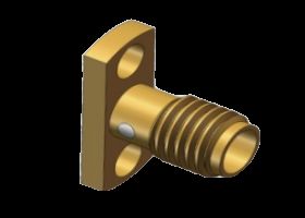 Conector RF Coaxial SSMA Jack Montagem em Flange de 2 Furos Aceita Pino OD1.7, 1.9, 2, 2.1mm