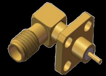 RA SSMA Jack/Female RF Coax Microstrip Connector 4 Hole Flange Mount Até 18GHz