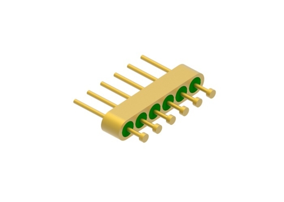 Cabeça de unhas de 6 pinos de vidro para metal Cabeça de vedação hermética com superfície de ligação de fio de ouro MC-1124-JH
