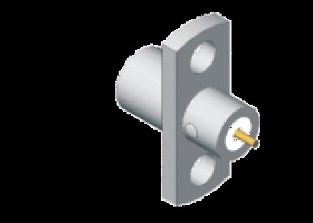 SMP Macho de Aço Inoxidável com Meio Detent para Montagem em Painel, Plug SMP com Flange de 2 Furos, Detent Limitado, Frequência Até 18GHz