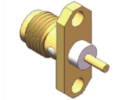 2 buracos Flange Mount SMA Female RF Coaxial Connector Panel Mount SMA Jack Frequência até 18GHz