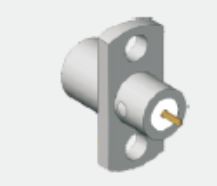 SMP Macho de Aço Inoxidável com Meio Detent para Montagem em Painel, Plug SMP com Flange de 2 Furos, Detent Limitado, Frequência Até 18GHz