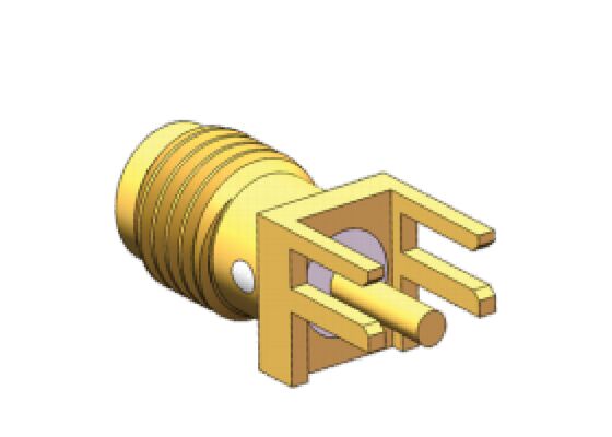 Conector SMA RF 18GHz Female Jack Edge Mount para PCB com diâmetro de pin 0.3mm, 0.8mm, 1.3mm