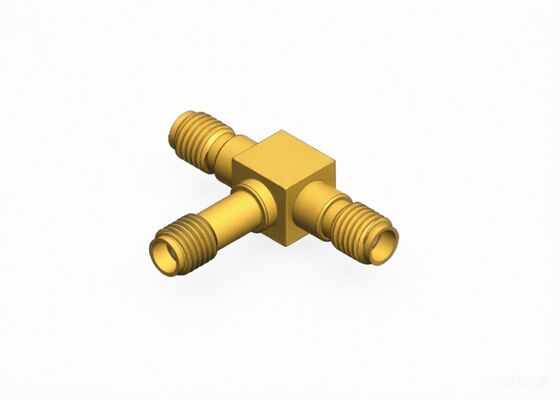 Conector de adaptador coaxial RF tipo T SSMA Feminino a Dois SSMA Feminino até 18 GHz