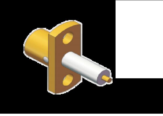 Conector RF SMP com banho de ouro latão, montagem em flange, detent limitado, 18GHz, 50 Ohm
