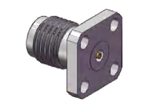 A montagem fêmea da flange de Jack 4 furos do conector RF de 40GHz 2.92mm aceita o diâmetro 0.3mm do pino