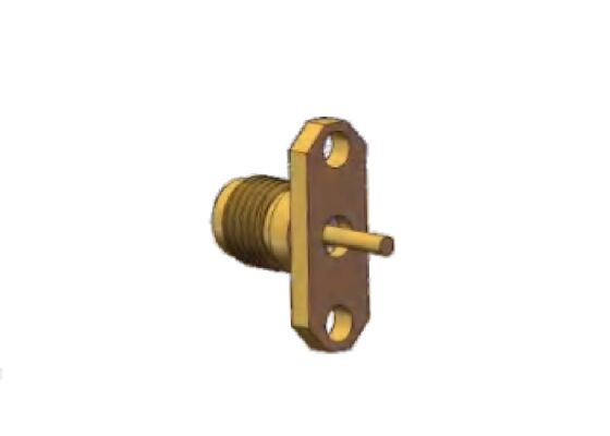 Conector RF de latão 40 GHz 2,92 mm tipo K Jack Flange com espaçamento de furo de 12,2 mm e diâmetro do pino 1,3 mm