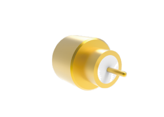 Plugue smpm hermeticamente selado, 50Ω 40ghz, detenção completa para solda pcb com pino od 2.18mm, conectores rf aeroespaciais com baixa perda de inserção