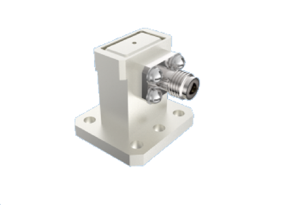 50Ω 15GHz~22GHz WR 51/BJ180 Guia de onda para 2.92mm Adaptador Ku/K Banda Estrutura de ângulo direito Conectores RF aeroespaciais com baixo VSWR e baixa perda de inserção