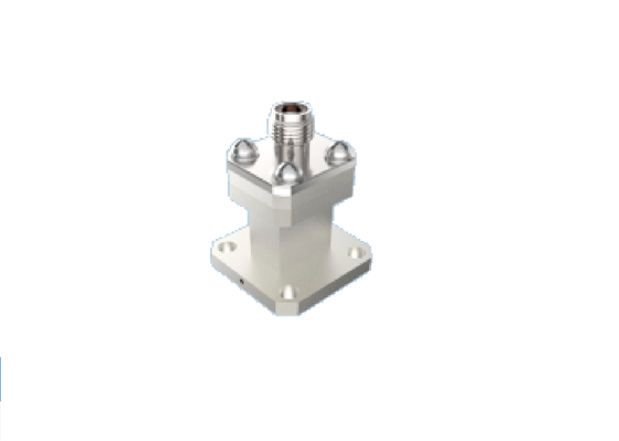 WR28 BJ320 Guia de ondas de lançamento final para adaptador coaxial tipo K de 2,92 mm 26,4 GHz-38 GHz Ka Band Conector de transição coaxial de guia de ondas RF de grau aeroespacial
