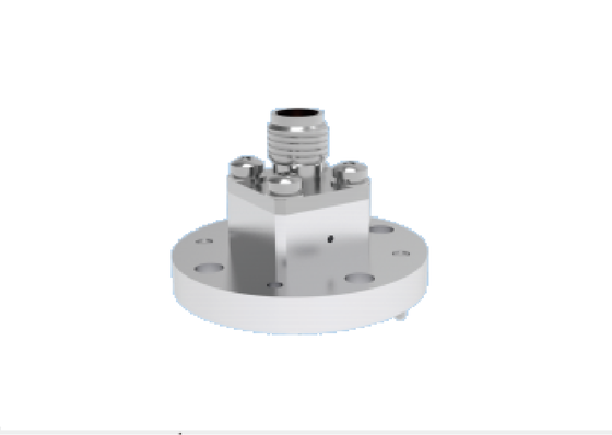 WR22 BJ400 Guia de onda de lançamento final para adaptador coaxial de 2,4 mm 4 furos Montar flange redondo 23,9GHz-50,1GHz Componentes de guia de onda aeroespacial de banda Ka