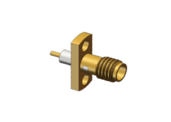 Montagem em painel de 2 furos, liga de cobre, revestimento de ouro, mini conector SMA Jack RF coaxial até 18 GHz