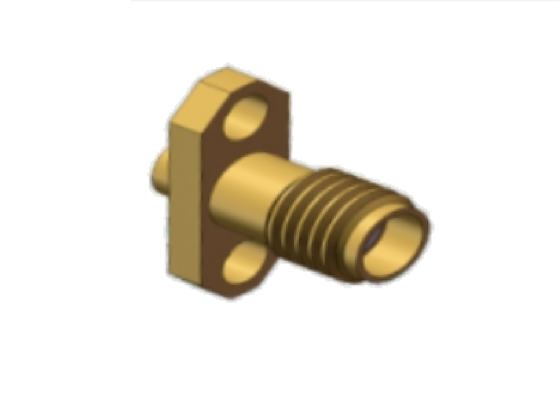 50Ω 2 furos Flange Mount Jack Mini SMA Fêmea RF Coaxial .086 Conector de cabo 18GHz