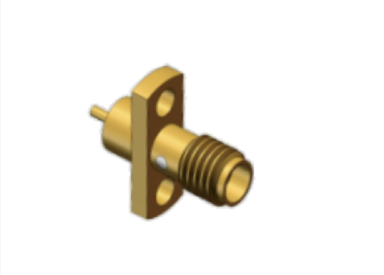 Montagem de flange do conector Mini SMA RF com chapeamento de ouro de latão até 18 GHz usando componentes de micro-ondas