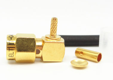 Conector coaxial de RF de ângulo reto SMA de 50 Ohm Cabo SMA