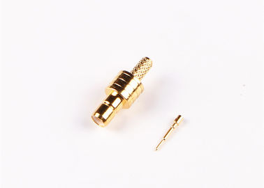 Conector de cabo coaxial reto chapeado ouro do RF do friso da tomada masculina do conector de SMB