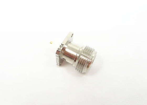 Tipo coaxial montagem folheado a níquel da fêmea N da flange de 4 furos do conector do RF