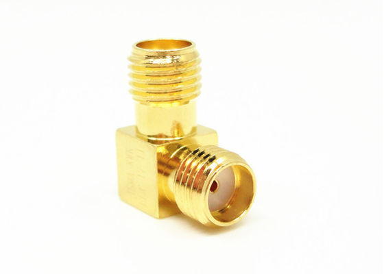 Fêmea de SMA ao adaptador coaxial direito fêmea do ângulo de SMA (RA) 50Ω RF