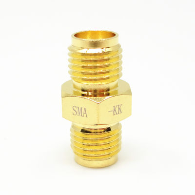 Adaptador coaxial de RF de 50 ohms placado em ouro SMA, feminino para feminino