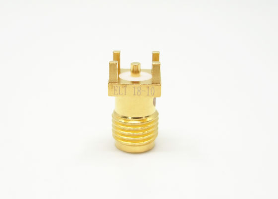 Conector de conector feminino SMA recto para montagem de borda de PCB até 18 GHz