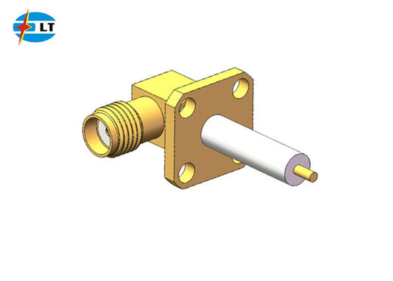 50Ohm os furos fêmeas do soquete 4 flangeiam adaptador do ângulo direito SMA RF