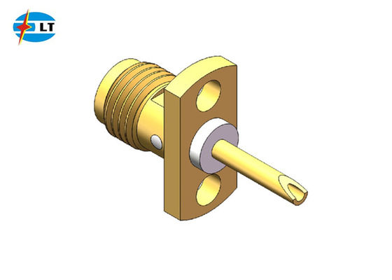 os furos 50Ohm 4 flangeiam o conector coaxial reto IEC60169-15 de SMA RF