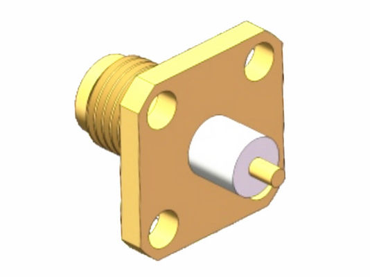 Os furos da fêmea 4 do conector do elevado desempenho SMA RF flangeiam conector coaxial do RF da montagem