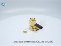 50 Ohm SMA macho ângulo direito RF conector coaxial SMA cabo